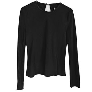 Vintage XOXO silky black long sleeve blouse
